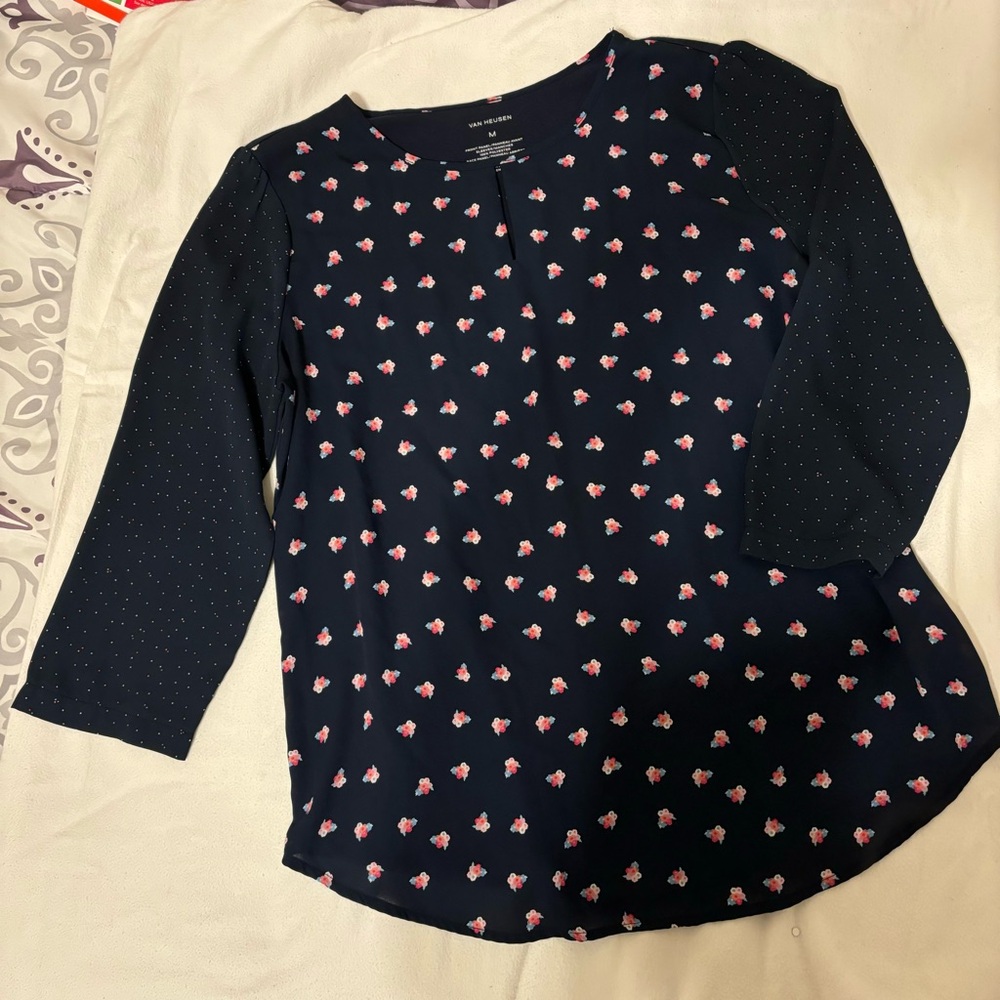 Van Heusen Mixed Media Blouse